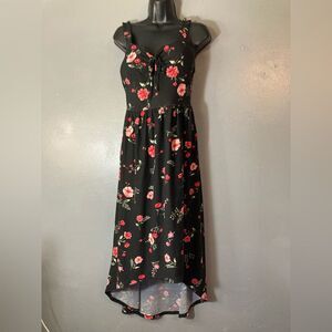 NO Boundaries Black Floral High Low Dress
